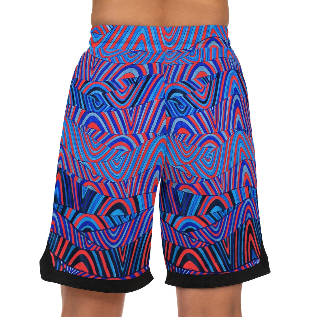 Vermillion Sonic Basketball Rib Shorts (AOP)