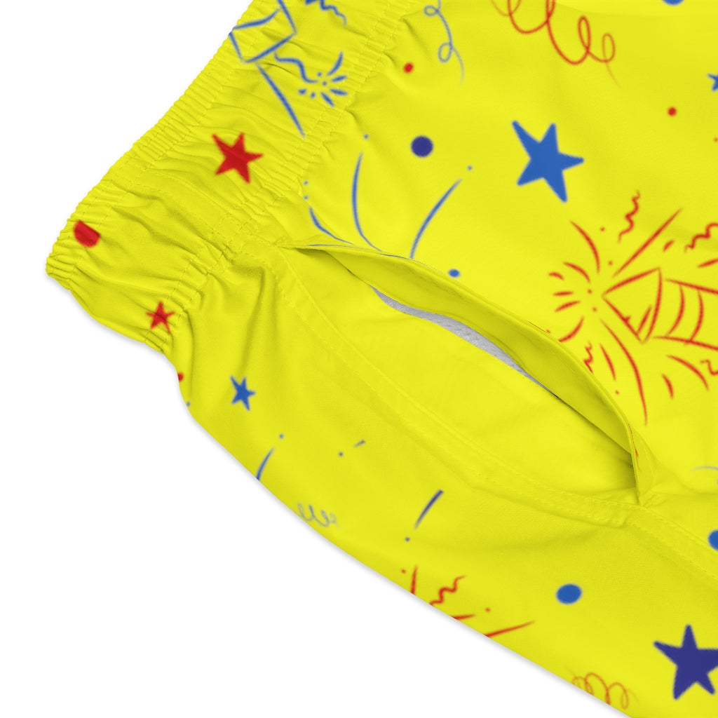 Men's Firecracker Canary Swimming Trunks