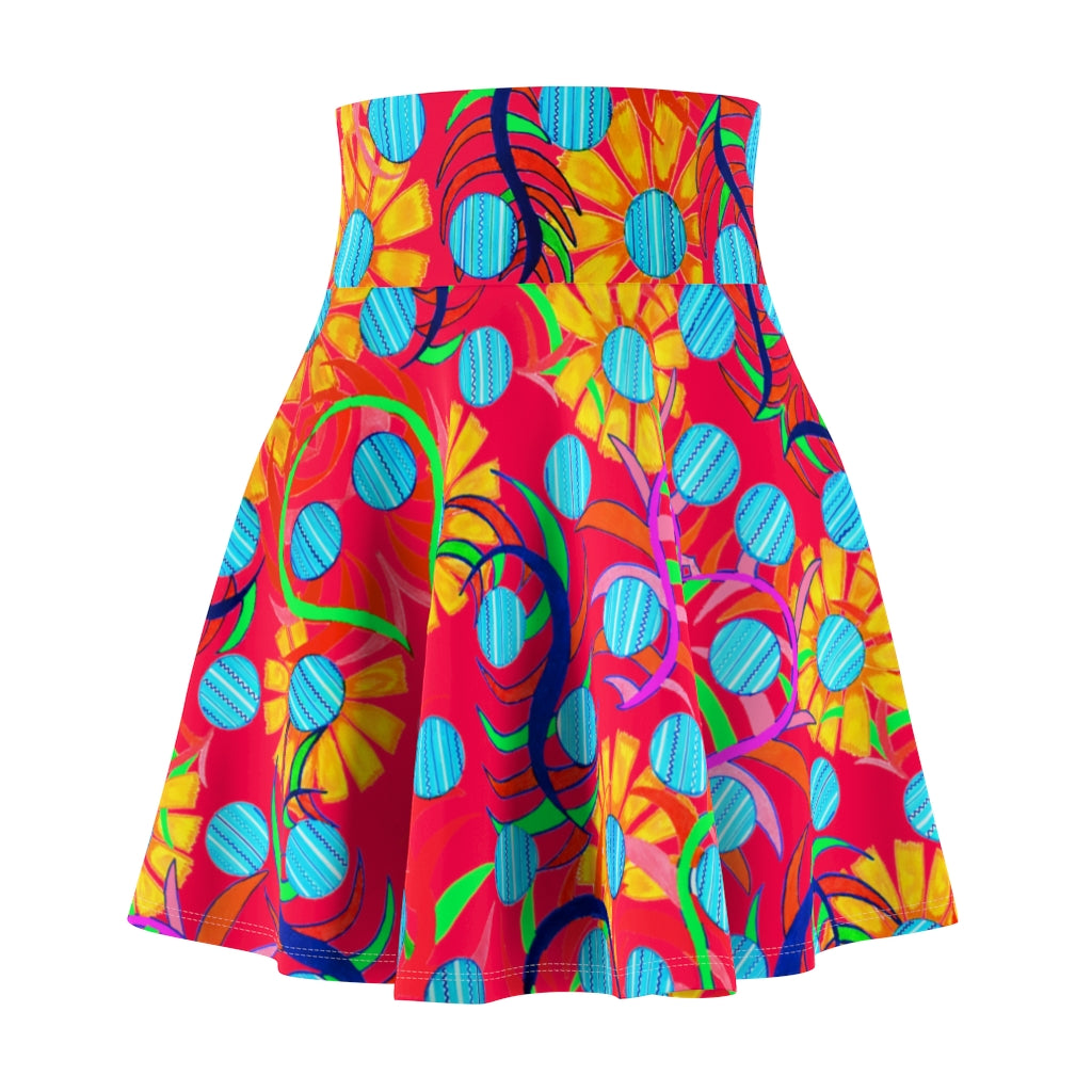 Sunflower Red Skater Skirt