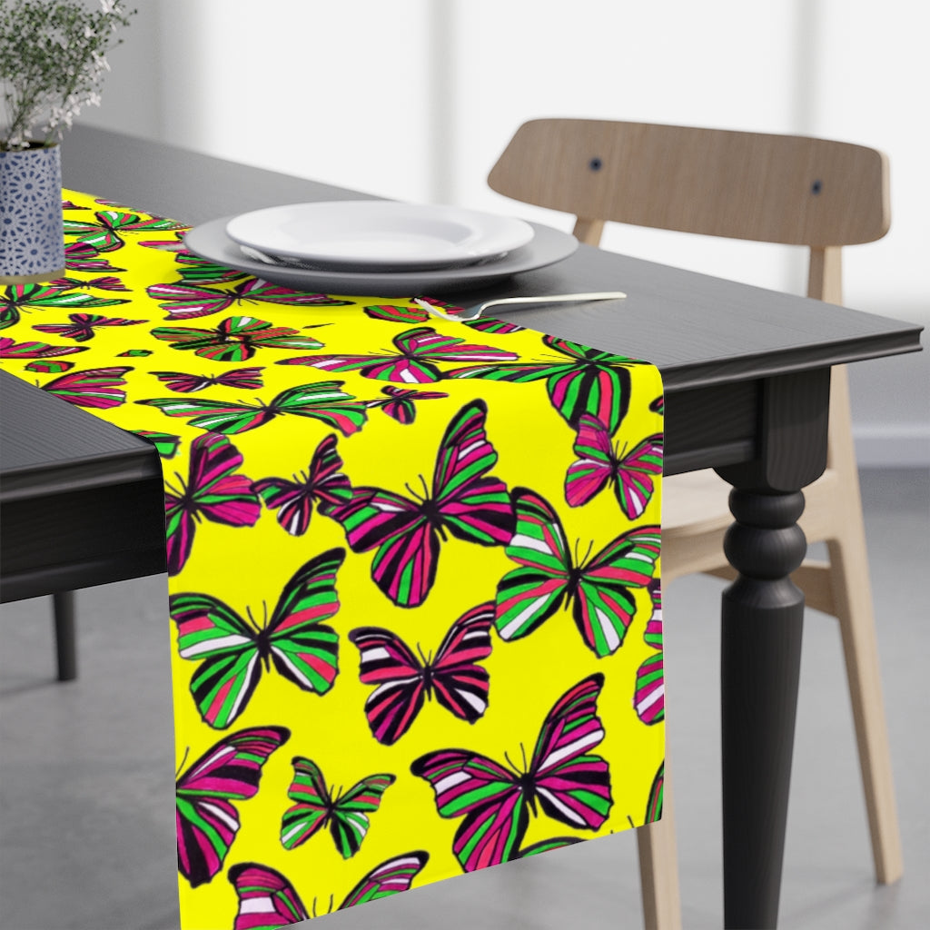 Butterflies Canary Table Runner