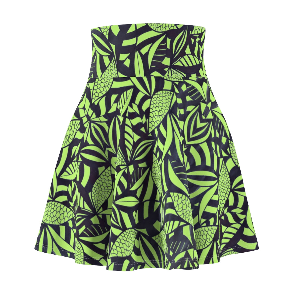 Tropical Minimalist Lime Skater Skirt