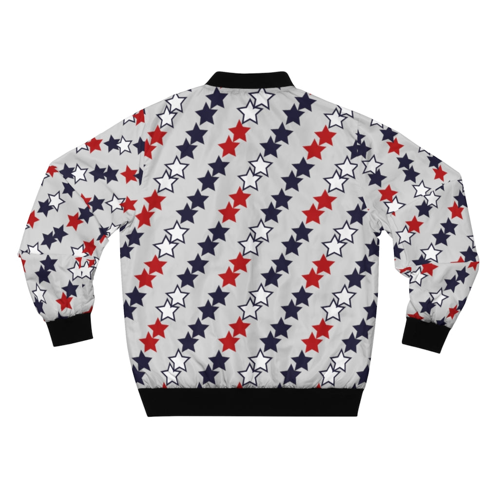 slate men's wear star print bomber jacket
