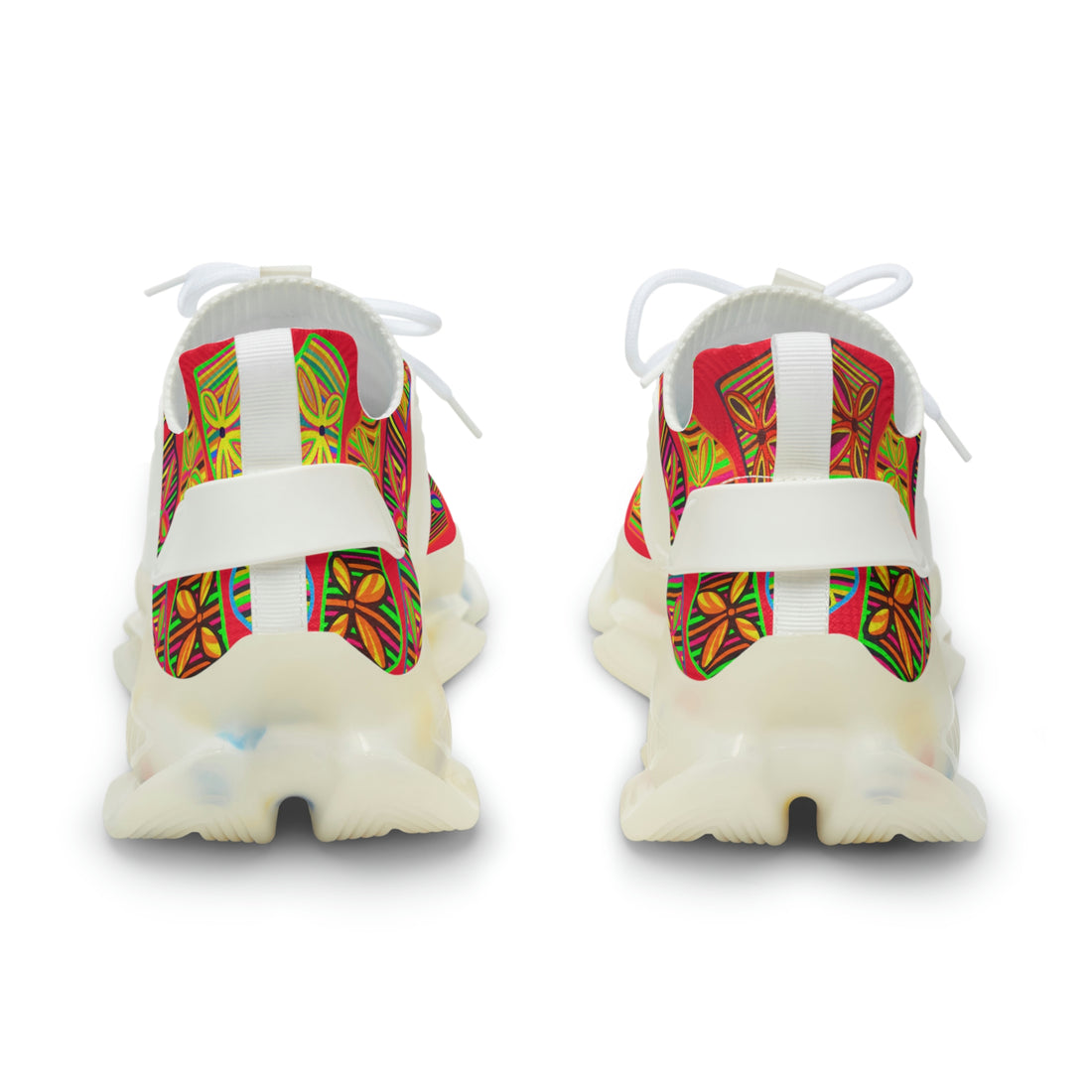 Red Deco Print OTT Men's Mesh Knit Sneakers