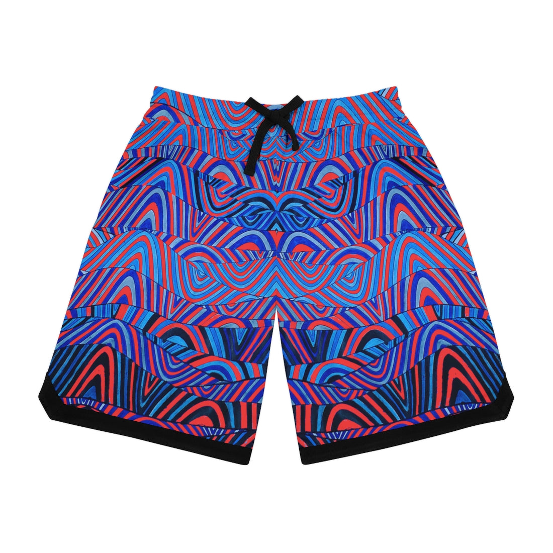 Vermillion Sonic Basketball Rib Shorts (AOP)