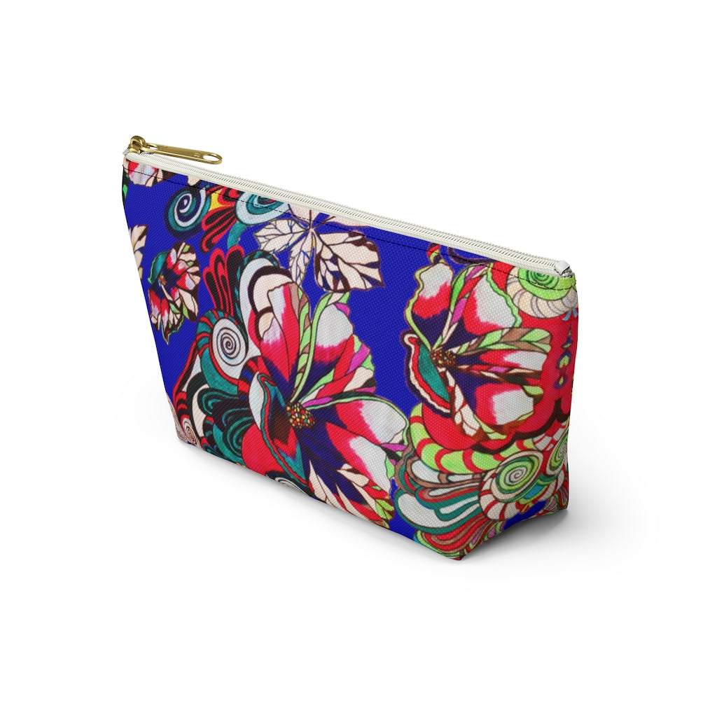 Floral Pop Electric Blue Accessory Pouch