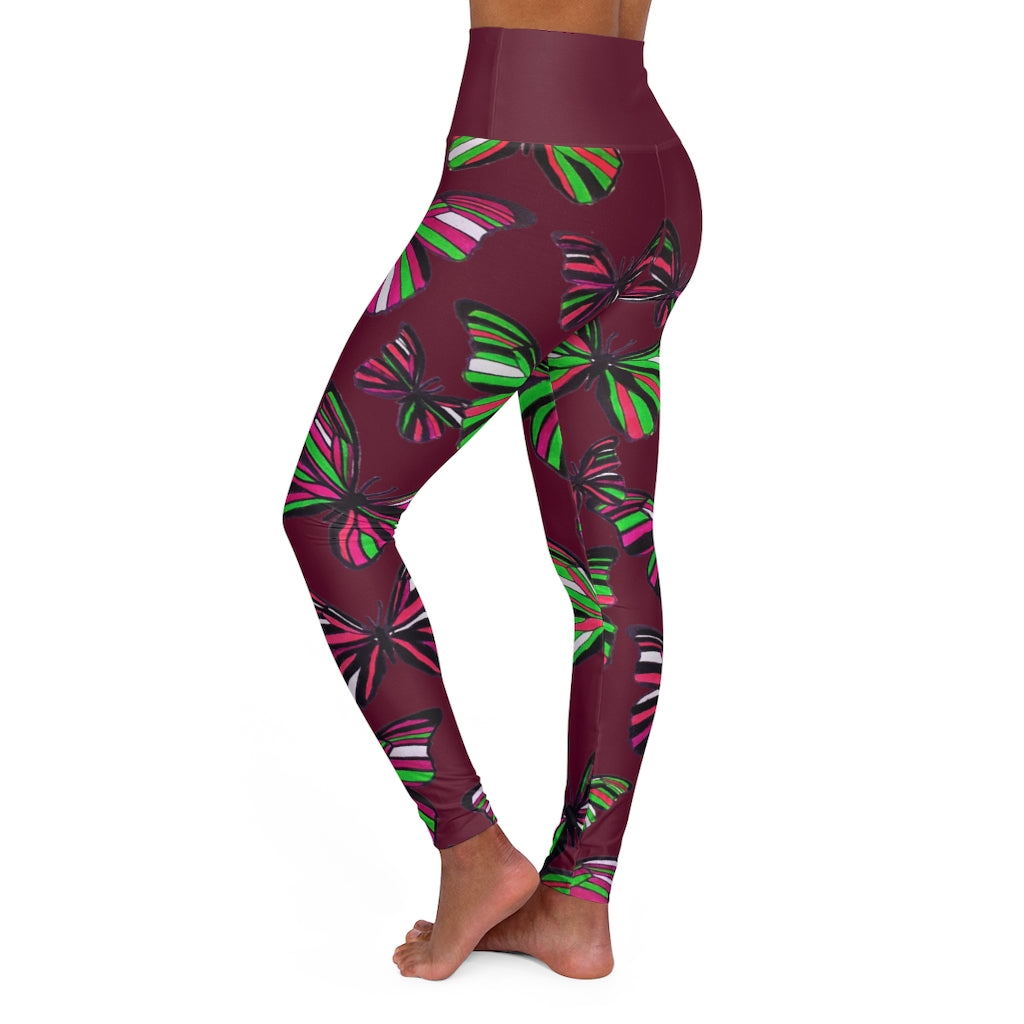 High Waisted Orchid Butterfly Leggings