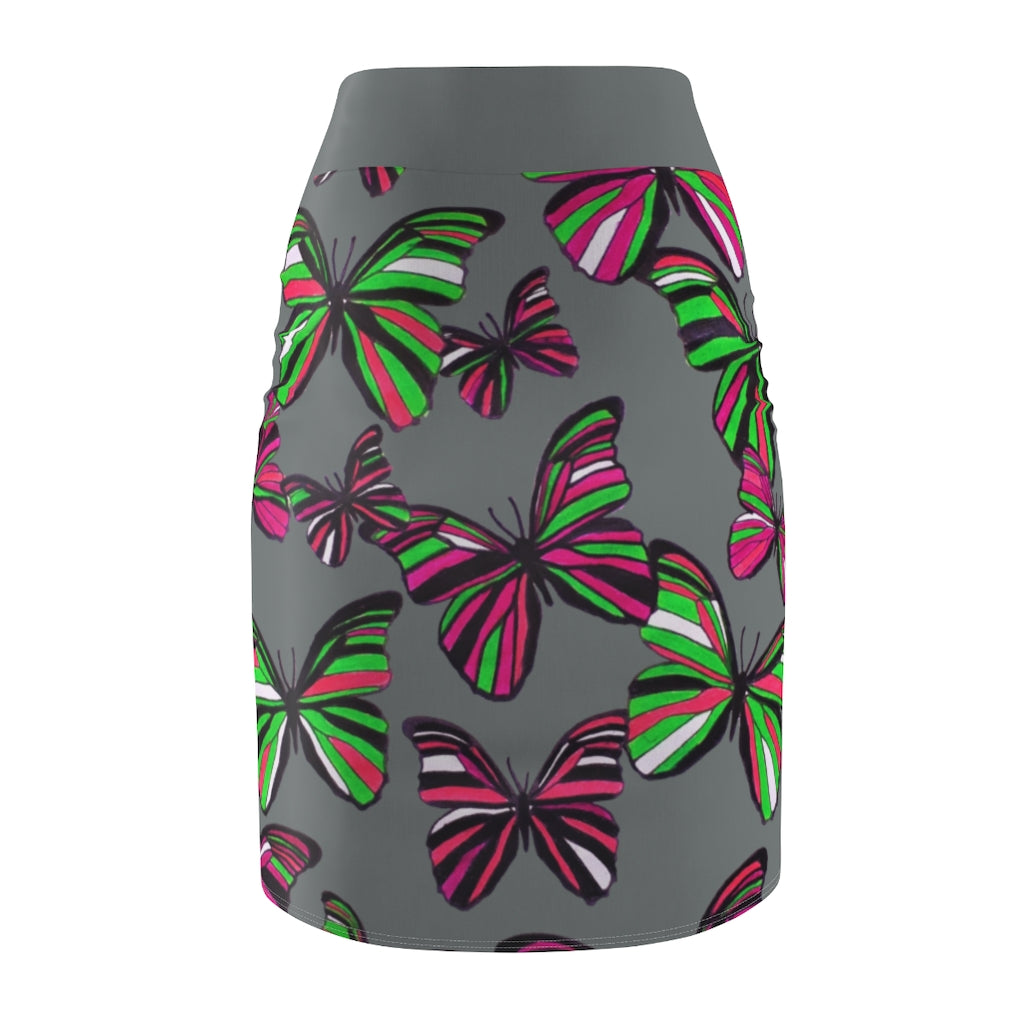 Ash Butterflies Pencil Skirt