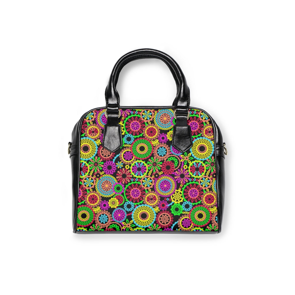 black 70's bohemian handbag