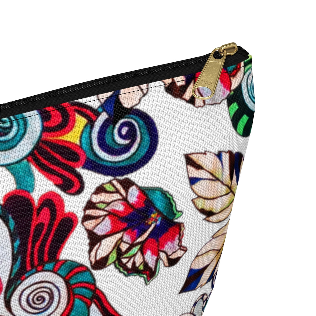 Floral Pop White Accessory Pouch