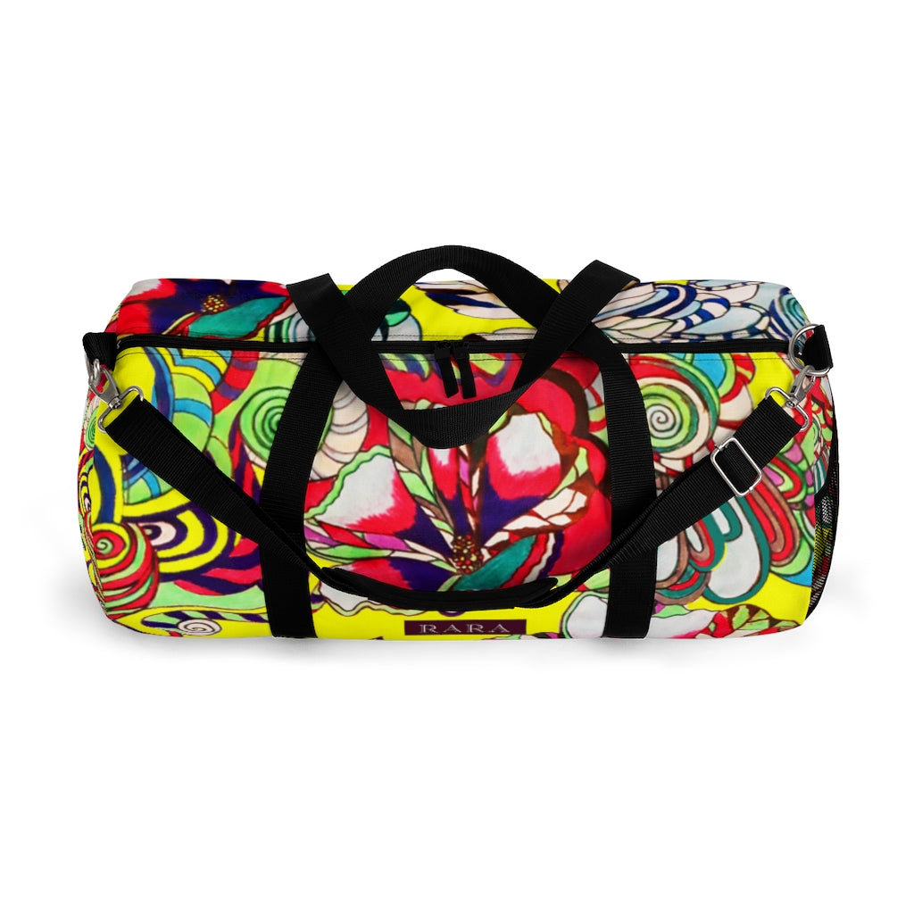 Artsy Floral Pop Canary Duffel Bag
