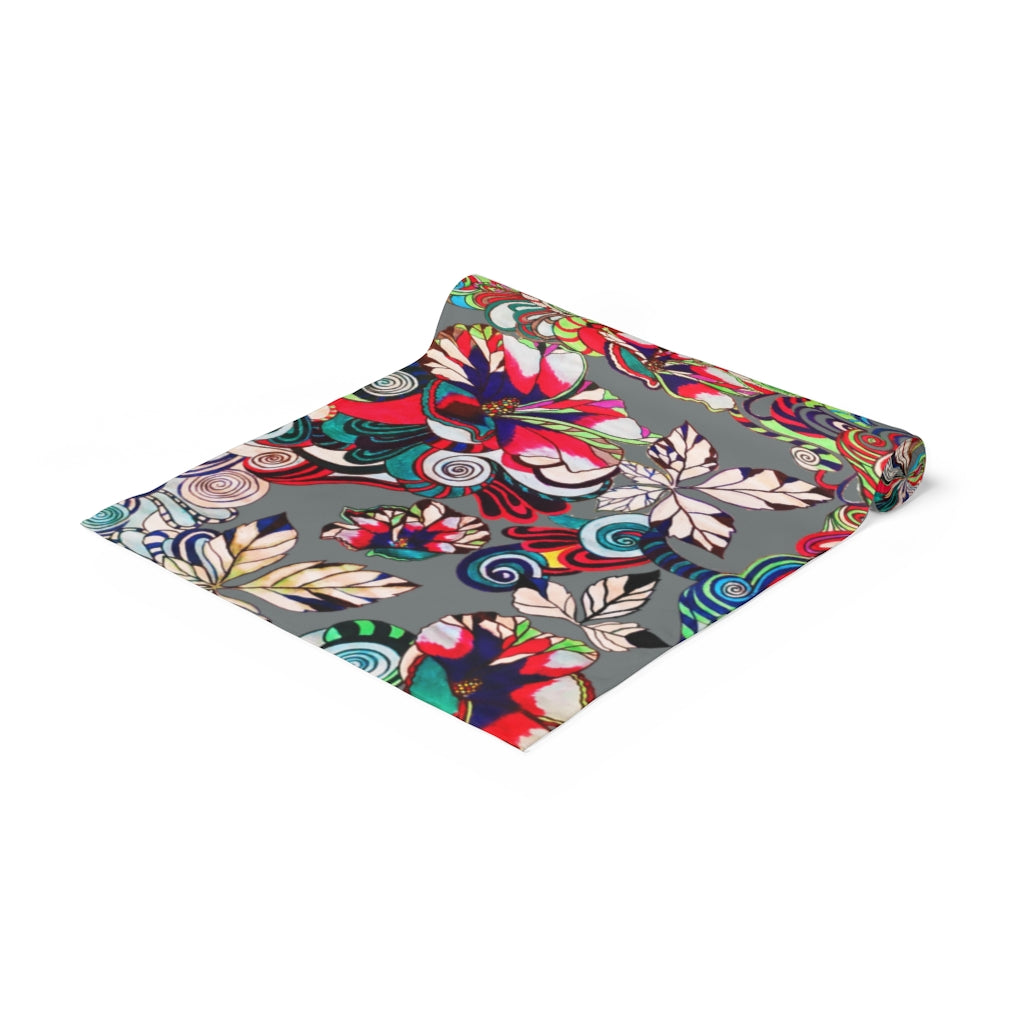 Artsy Floral Pop Ash Table Runner
