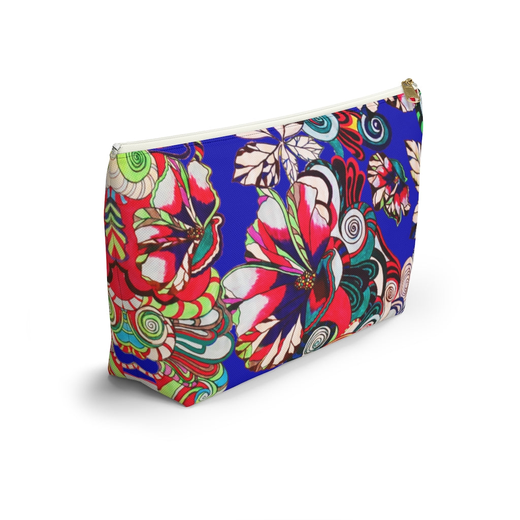Floral Pop Electric Blue Accessory Pouch