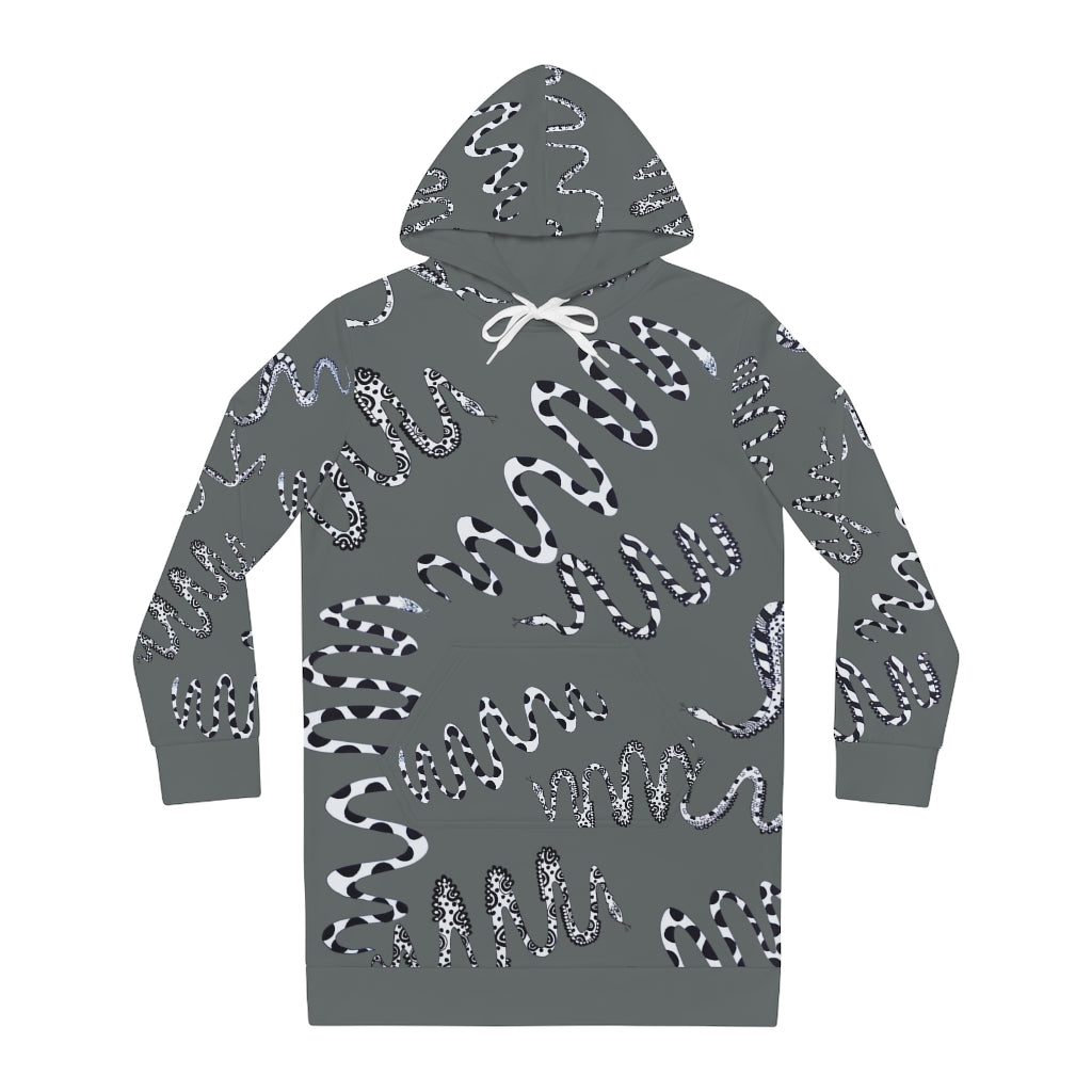 Ash Snake Print Hoodie Dress
