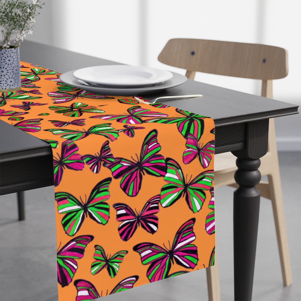 Butterflies Peach Table Runner