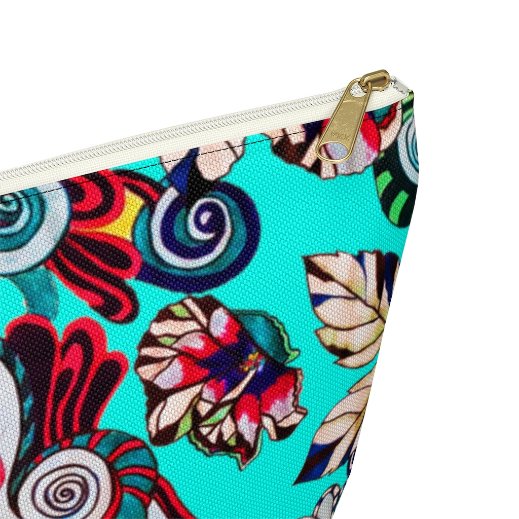 Artsy Floral Pop Cyan Accessory Pouch