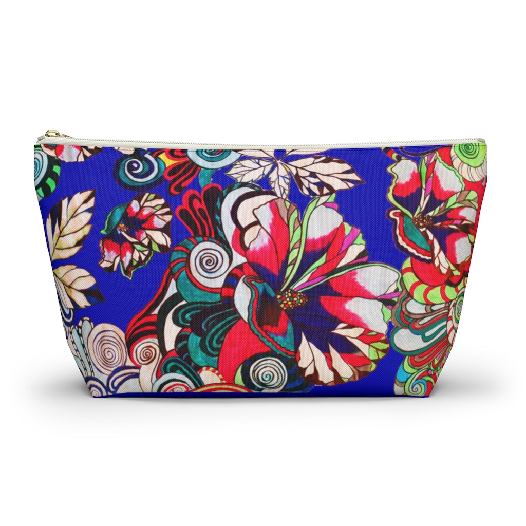 Floral Pop Electric Blue Accessory Pouch