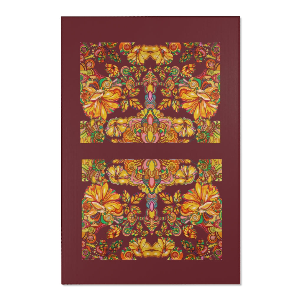 Artsy Floral Marsala Area Rug