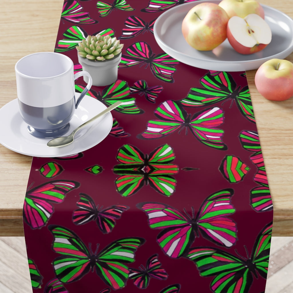 Butterflies Marsala Table Runner