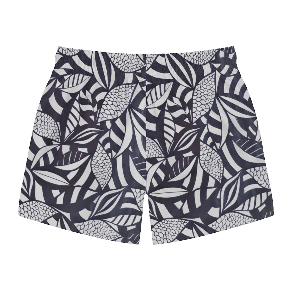 Slate Tropical Minimalist Swimming Trunks