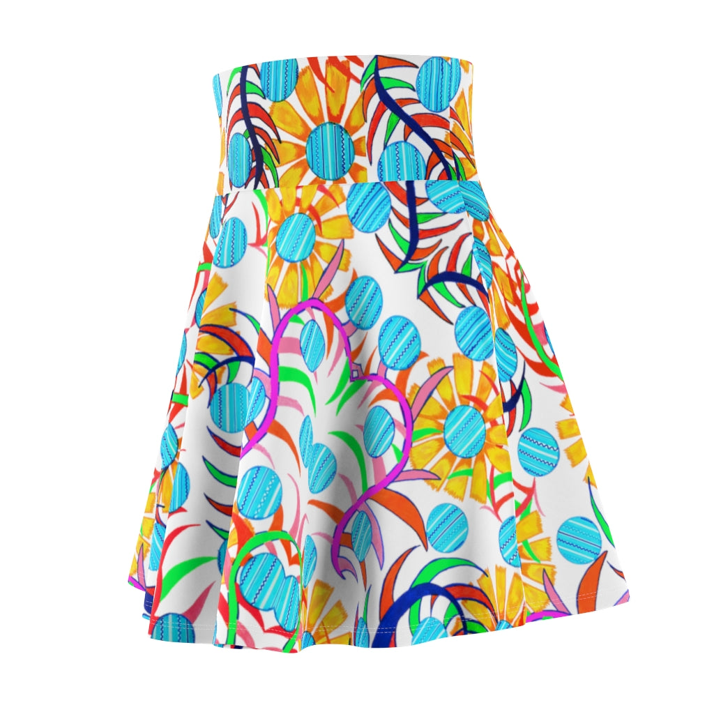 Sunflower Jet White Skater Skirt