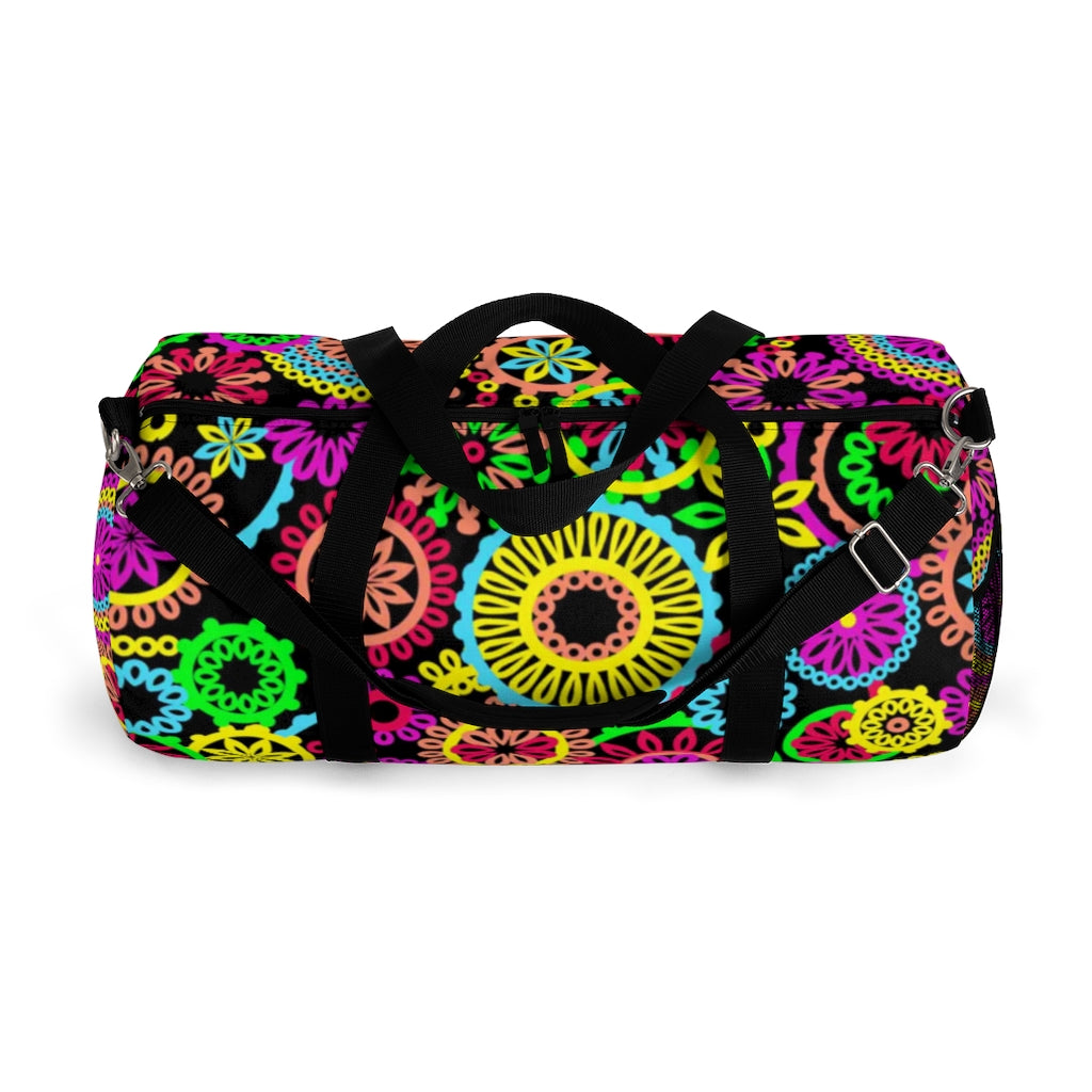 70S Vibes Black Duffel Bag