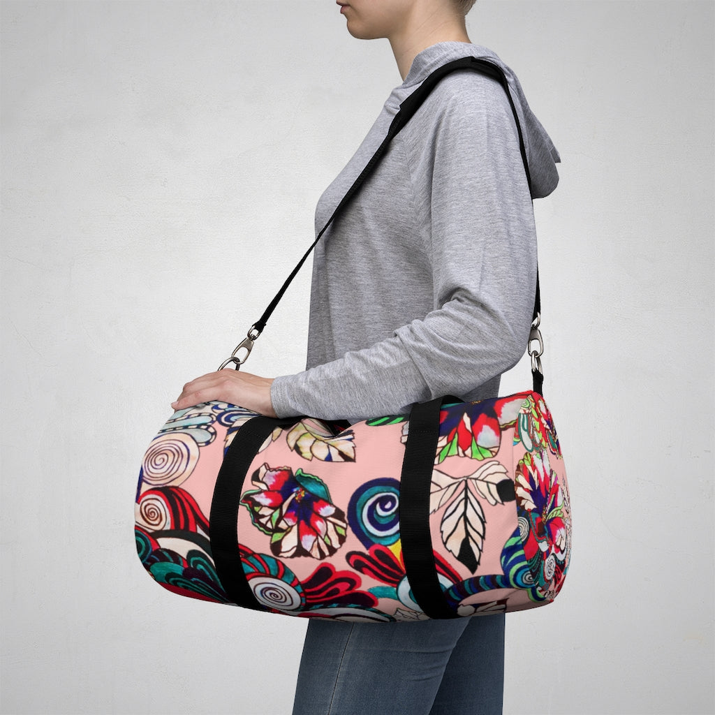 Artsy Floral Pop Blush Duffel Bag