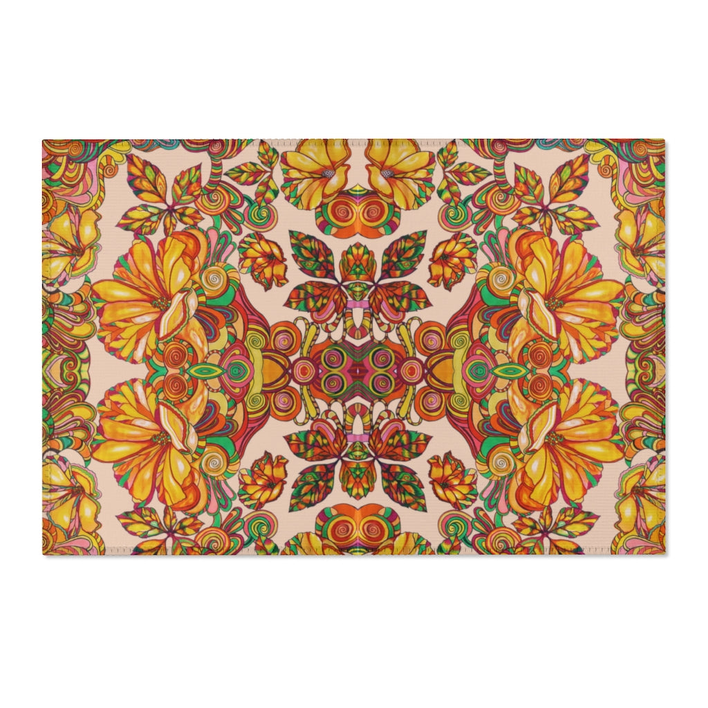 Artsy Floral Nude Area Rug