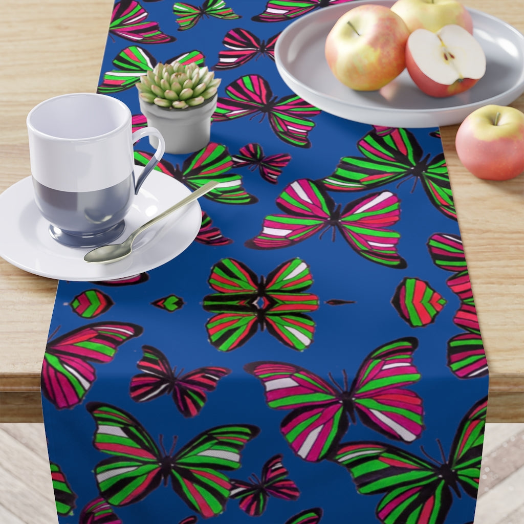 Butterflies Royal Blue Table Runner