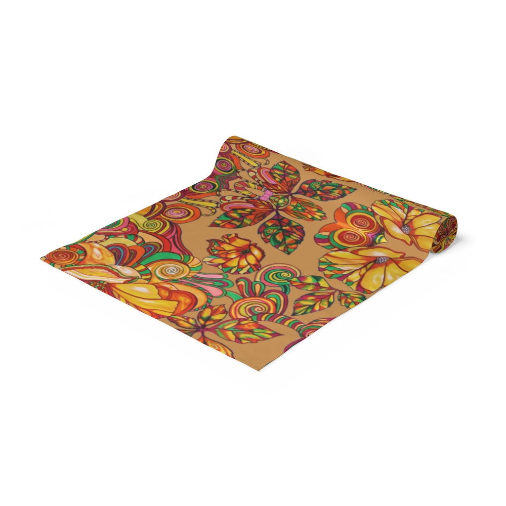 Artsy Floral Tussock Table Runner