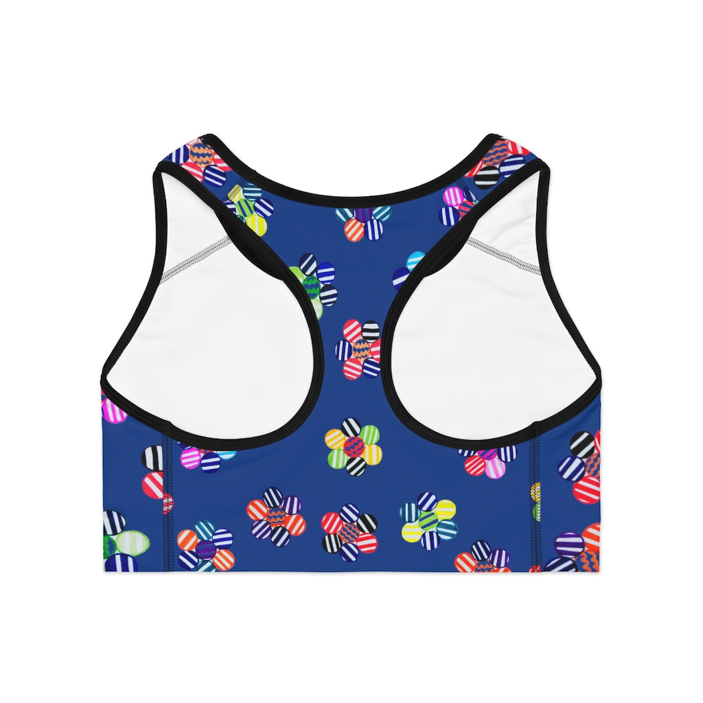 Blue Candy Florals (AOP) Sports Bra