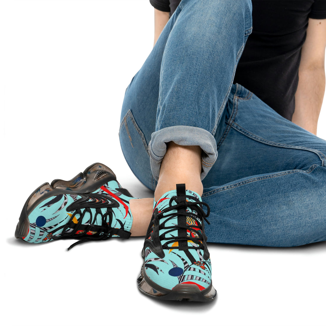 Icy Blue Wildly Wicked OTT Men's Mesh Knit Sneakers