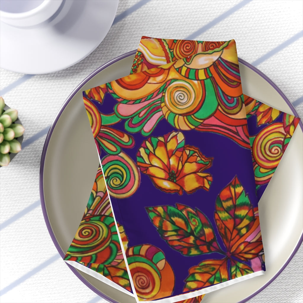 Violet Artsy Floral Napkin