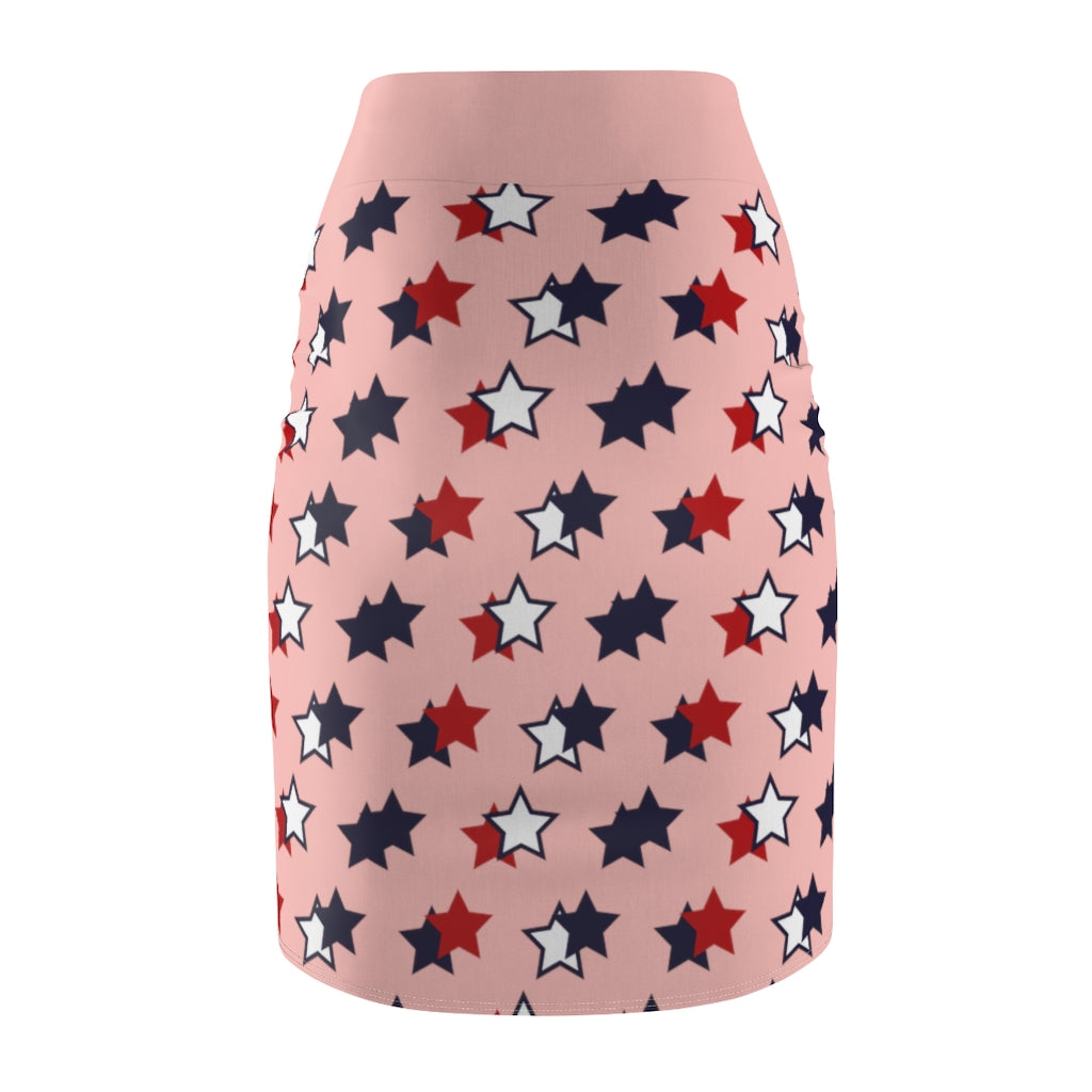 AOP Starry Blush Pencil Skirt