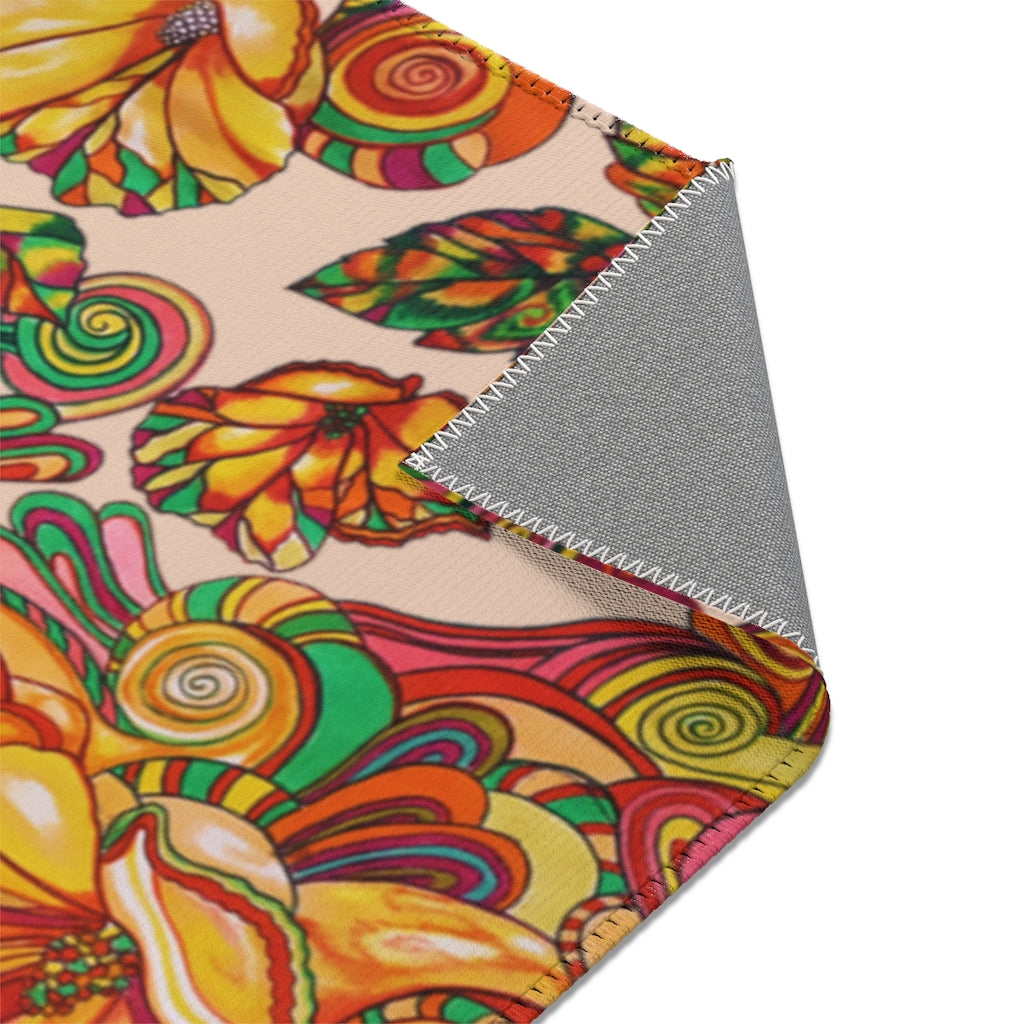 Artsy Floral Nude Area Rug