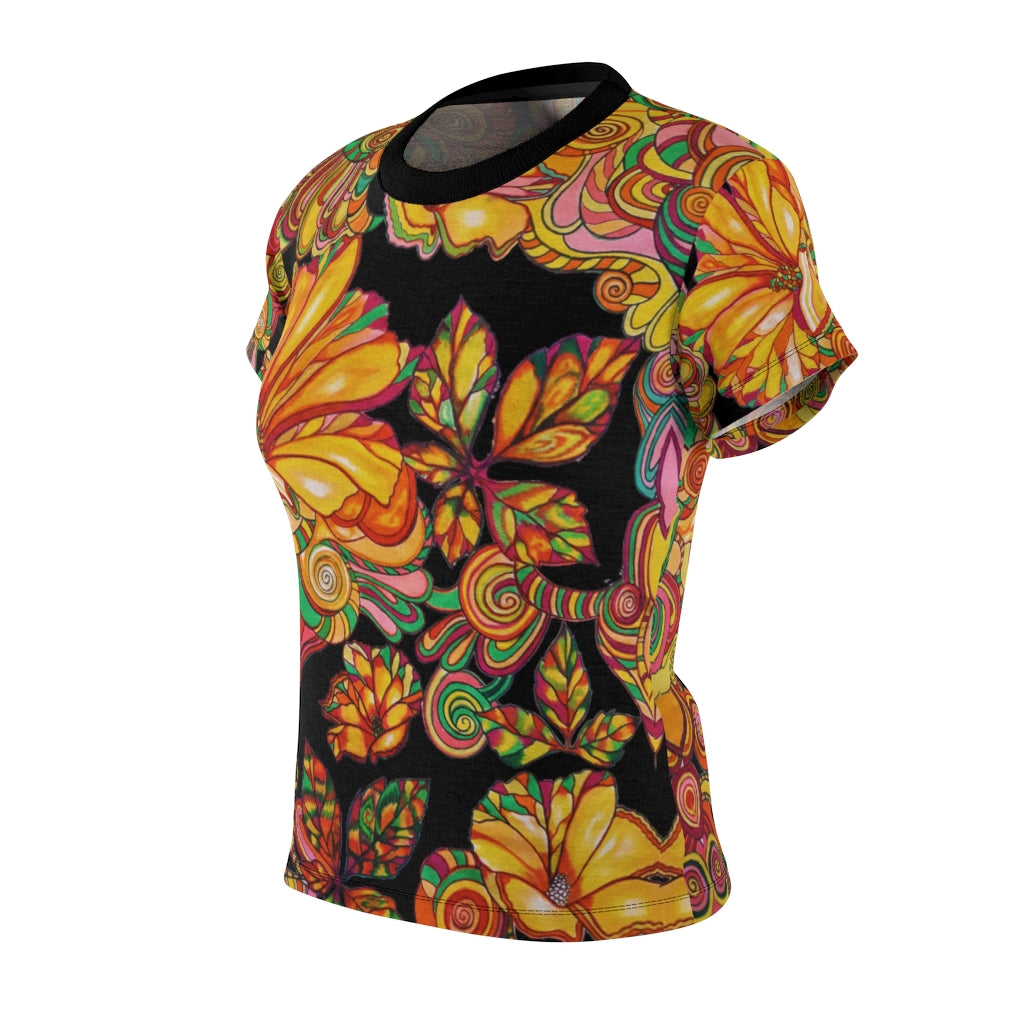 Artsy Floral Black AOP T-Shirt