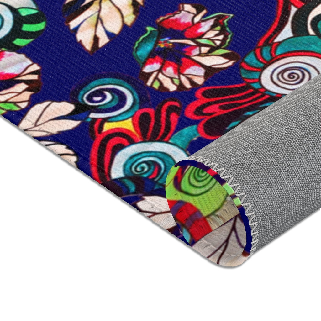 Artsy Floral Pop Royal Ink Rug