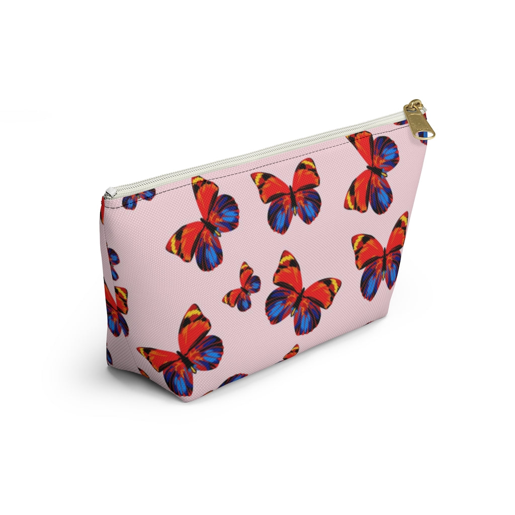 Tangerine Butterflies Accessory Pouch