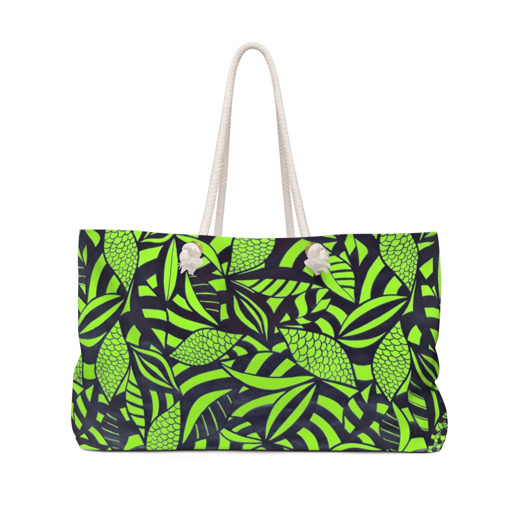 Tropical Minimalist Lime Weekender Tote Bag