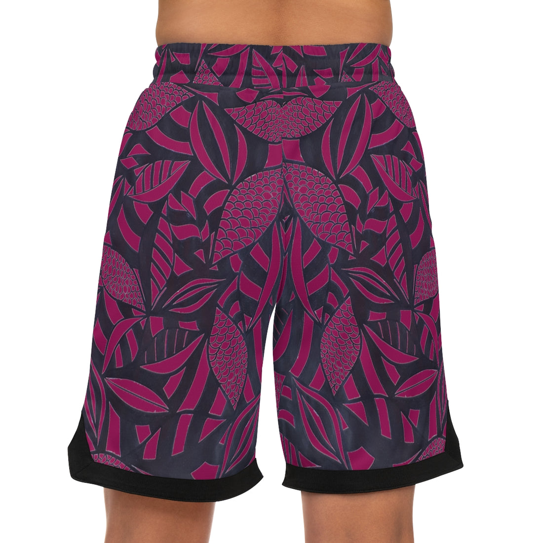 Orchid Tropical Minimalist Basketball Rib Shorts (AOP)