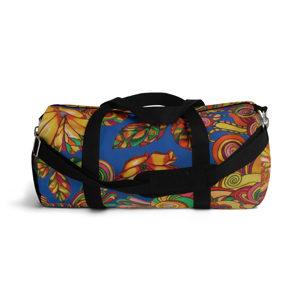 Artsy Floral Royal Blue Duffel Bag