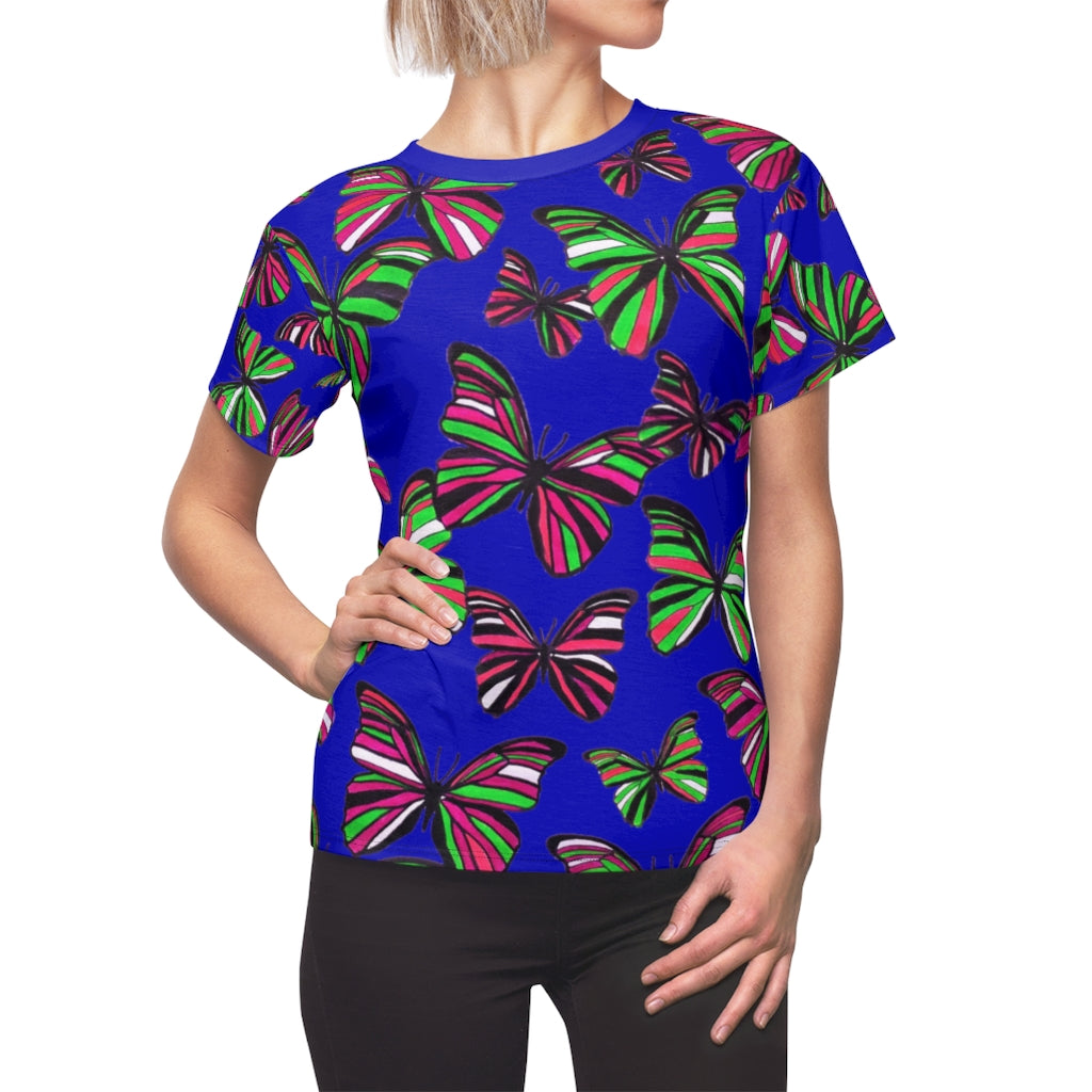 Butterflies AOP Electric Blue T-shirt