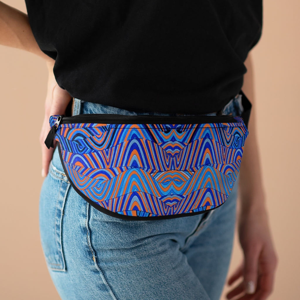 orange psychedelic print unisex fanny pack