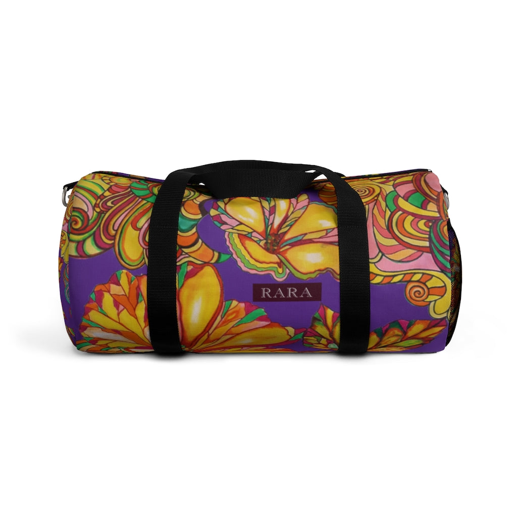 Artsy Floral Purple Duffel Bag