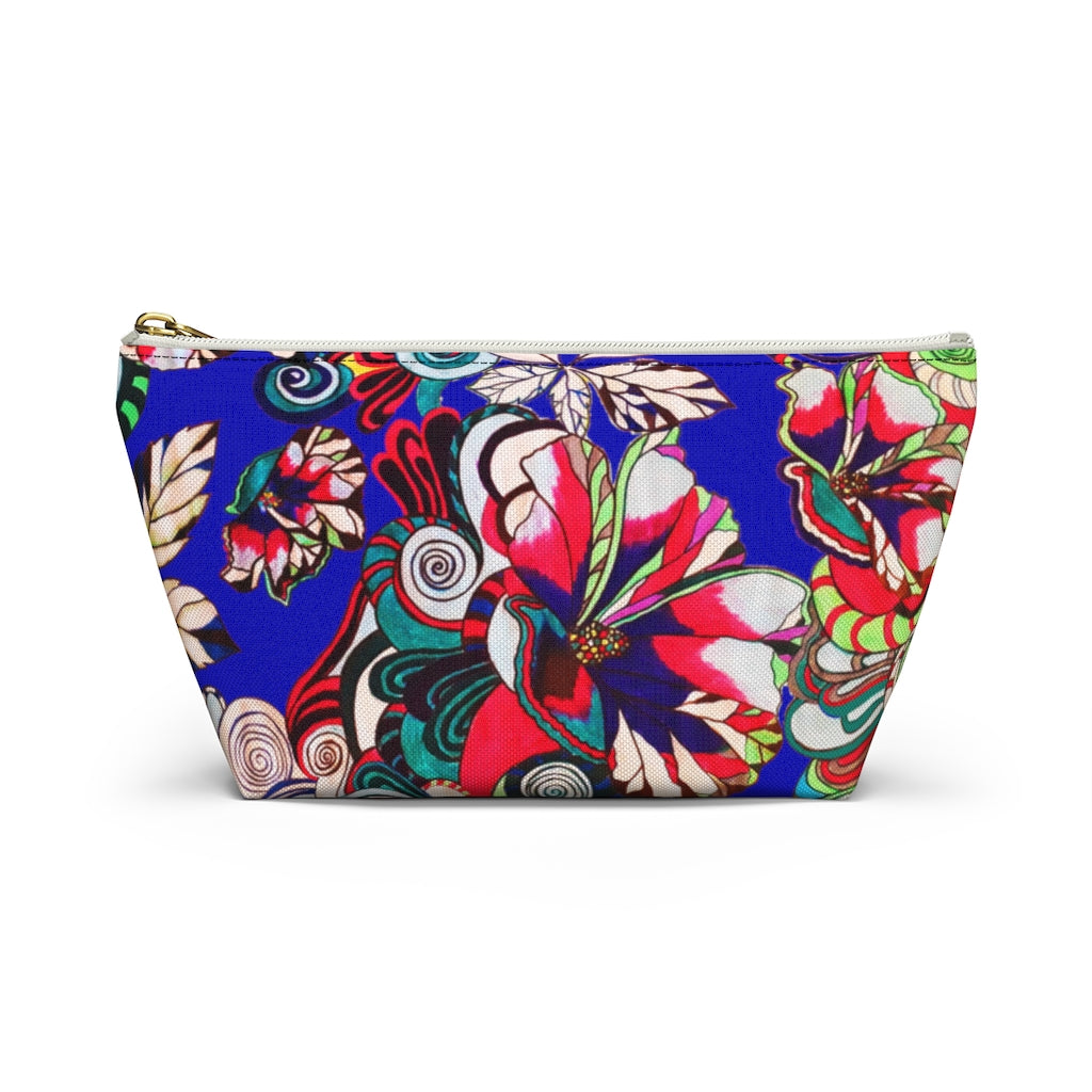 Floral Pop Electric Blue Accessory Pouch