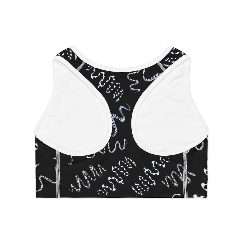 Black Snake Print (AOP) Sports Bra
