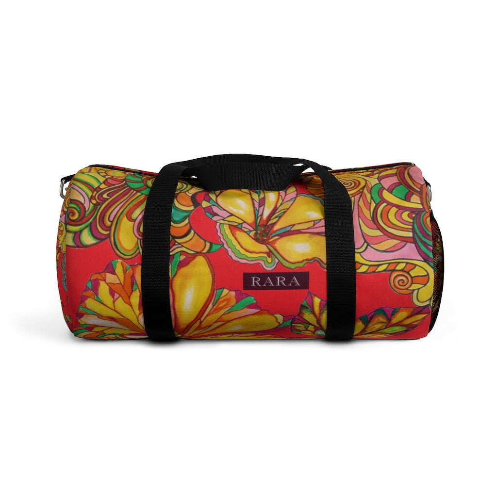 Artsy Floral Red Duffel Bag