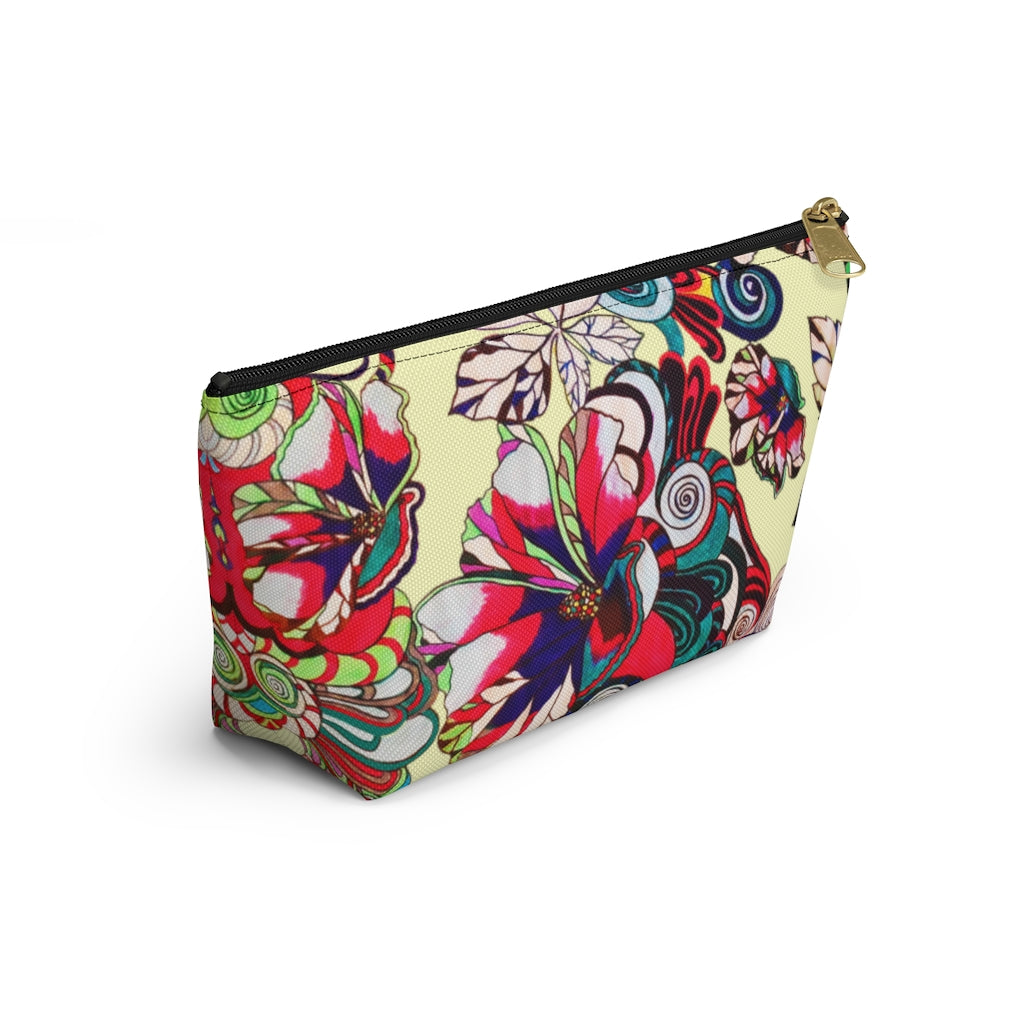 Floral Pop Cream Accessory Pouch