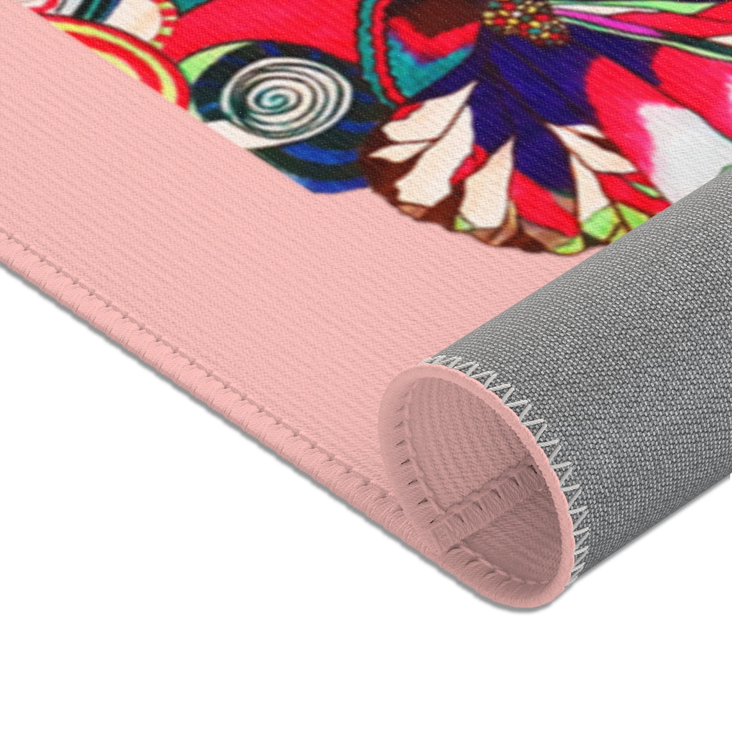 Artsy Floral Pop Blush Area Rug