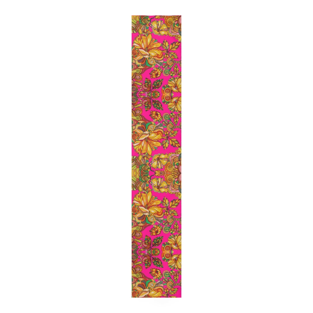 Artsy Floral Pink Table Runner