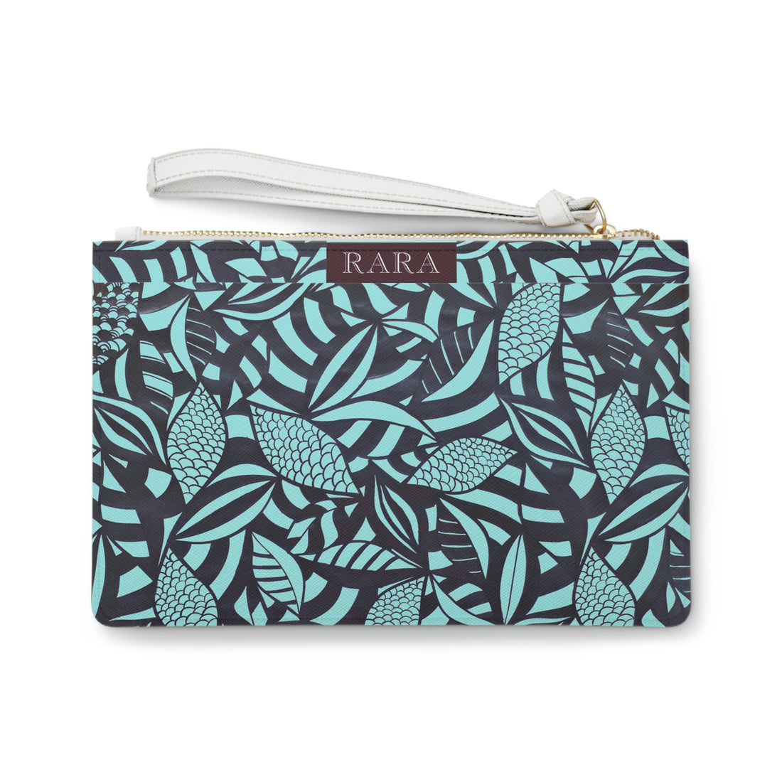 Icy Blue Tropical Minimalist Clutch Bag